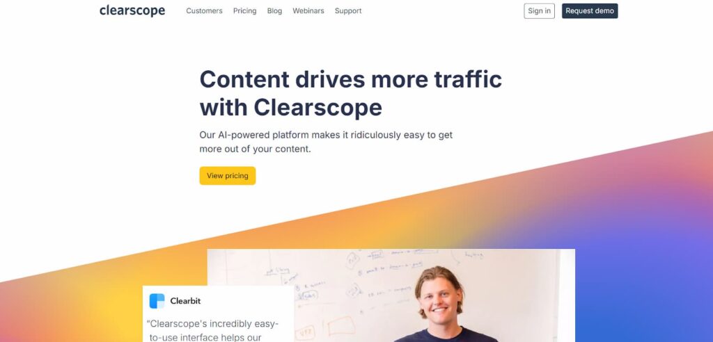 Clearscope home page