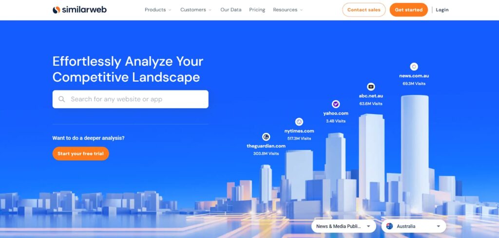 SimilarWeb home page