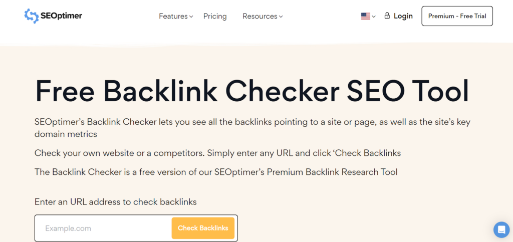 Monitor Backlinks Free Backlink Checker SEO Tool home page