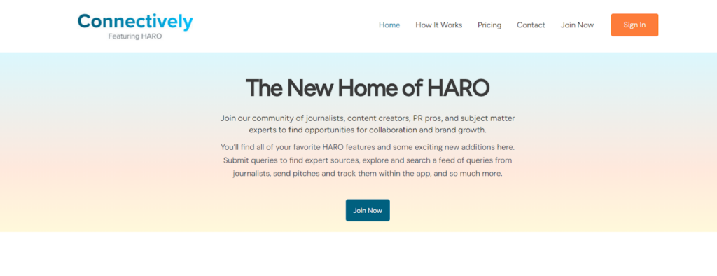 Help A Reporter Out (HARO) home page