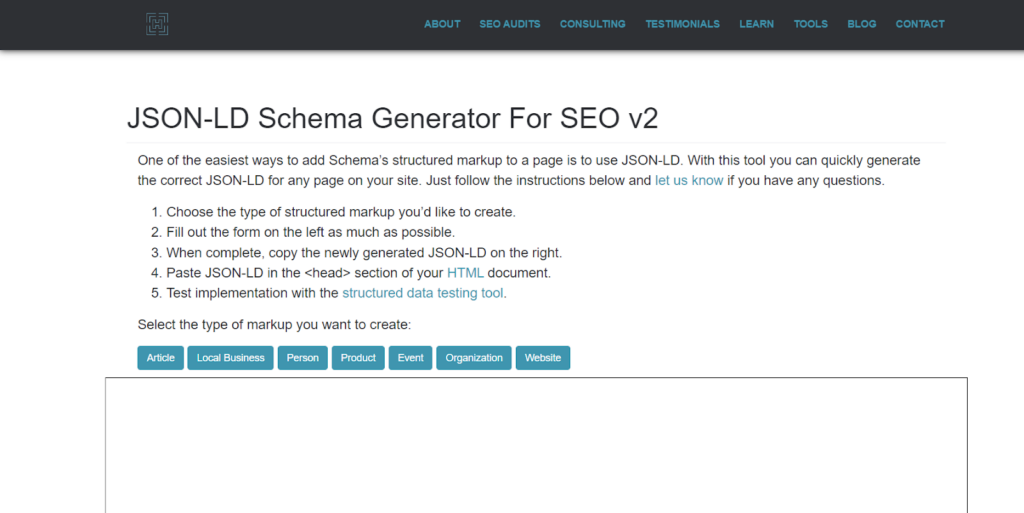 JSON-LD Schema Generator For SEO home page