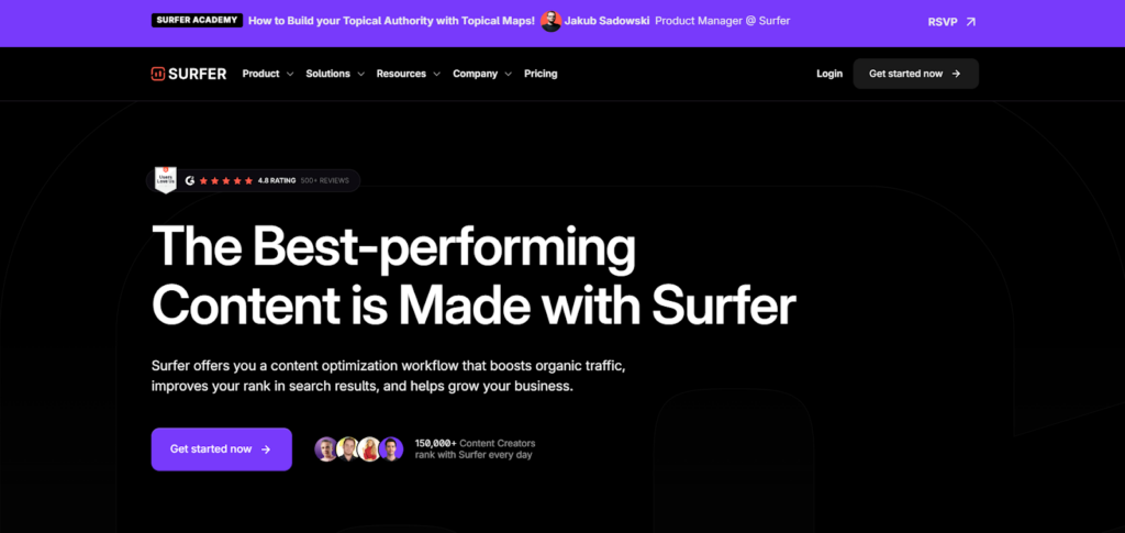 Surfer home page